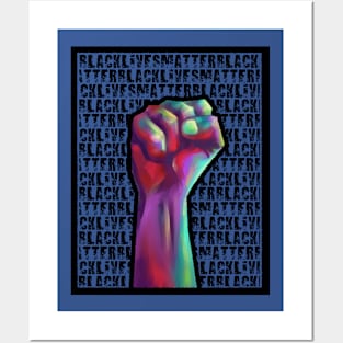 Black Lives Matter Text BG Posters and Art